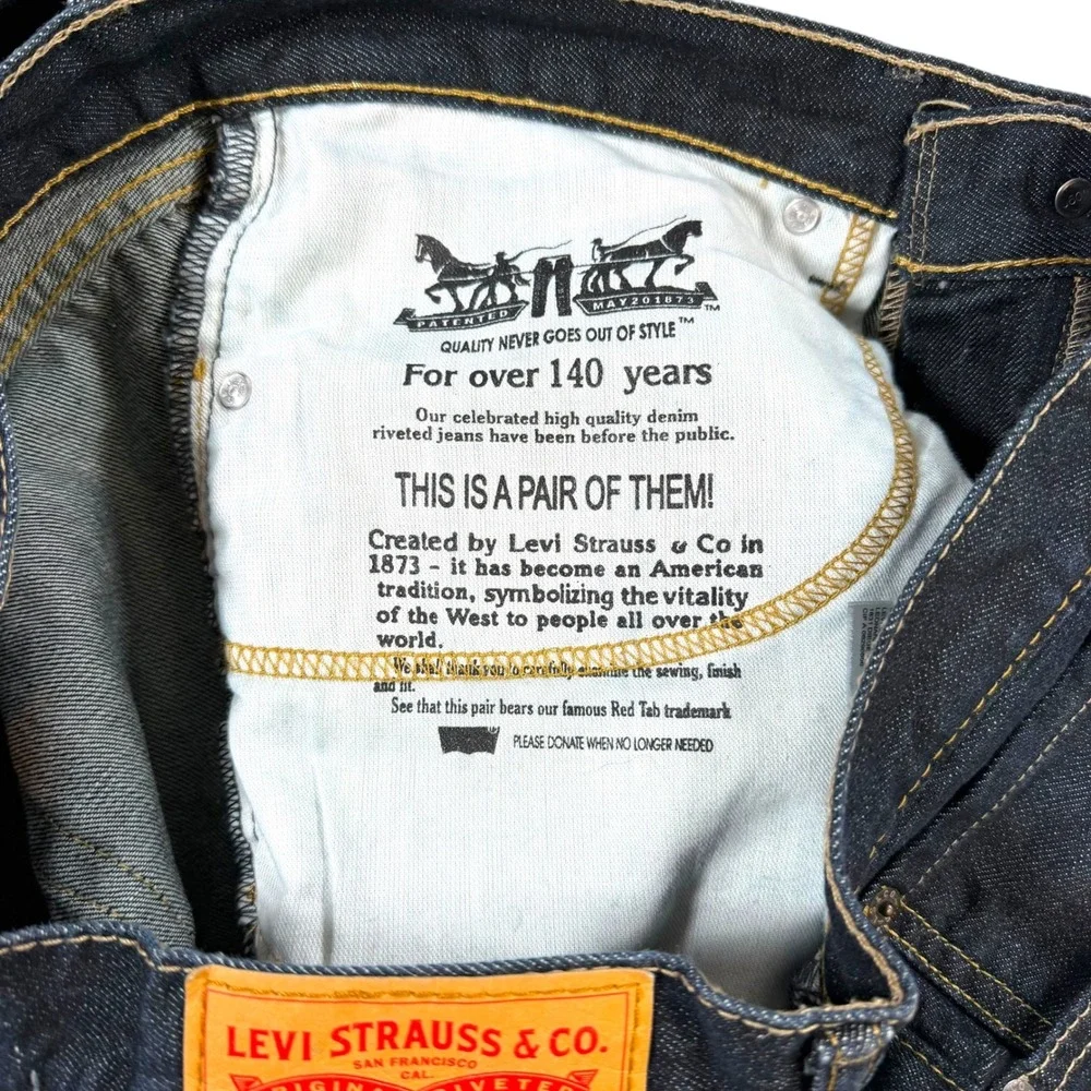 Levis 505 Regular Fit Straight Leg Dark Indigo Jeans Mens 34x30 00505-1554
